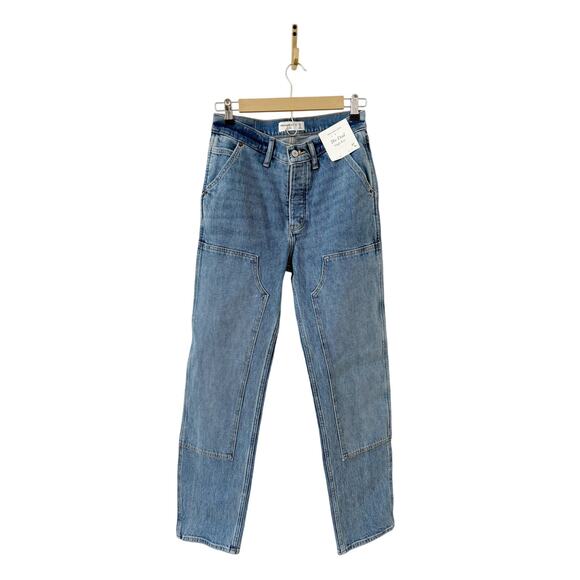 NWT Abercrombie & Fitch The Dad High Rise Jean Carpenter Button Fly US 27 4R - Picture 2 of 8